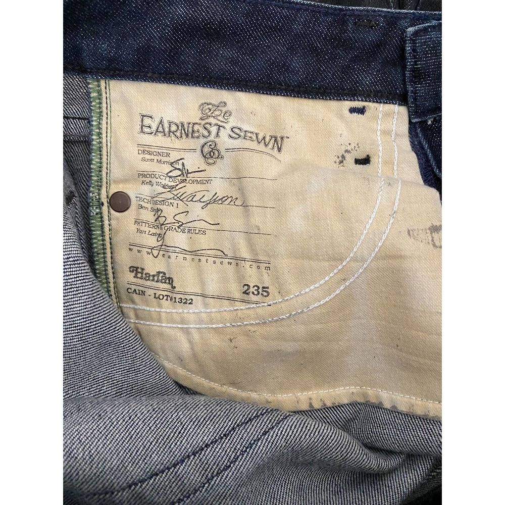 EARNEST SEWN Women's Harlan 235 Cigarette Leg Jeans Coated Waxed Size 26 - Picture 8 of 10